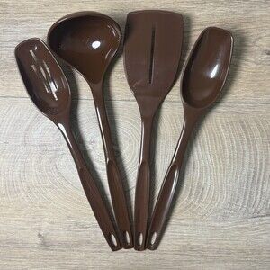 Vintage Foley Nylon Set Of Cooking Utensils 4 Chocolate Brown